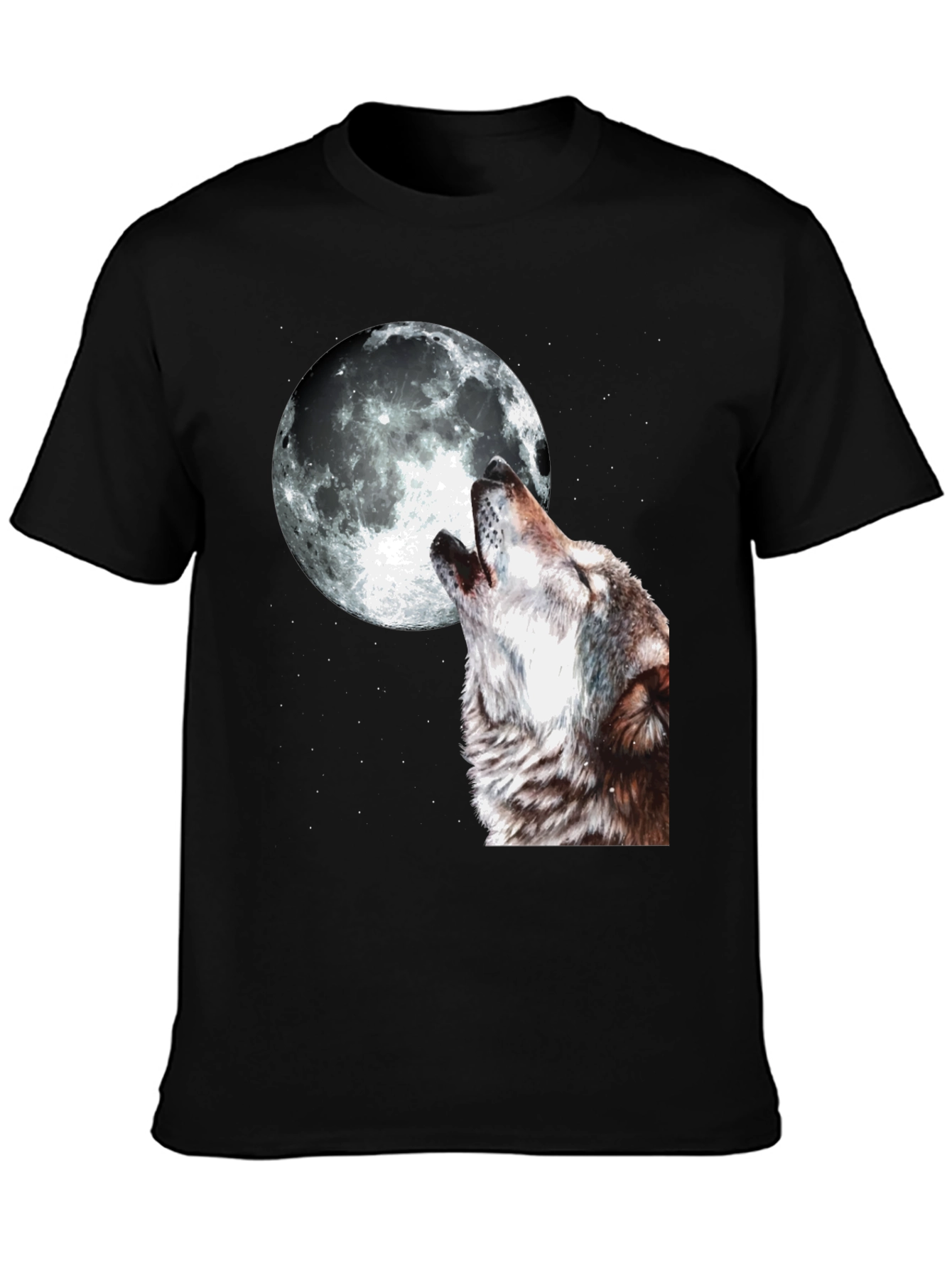 Wolf Howling at Moon Graphic T-Shirt