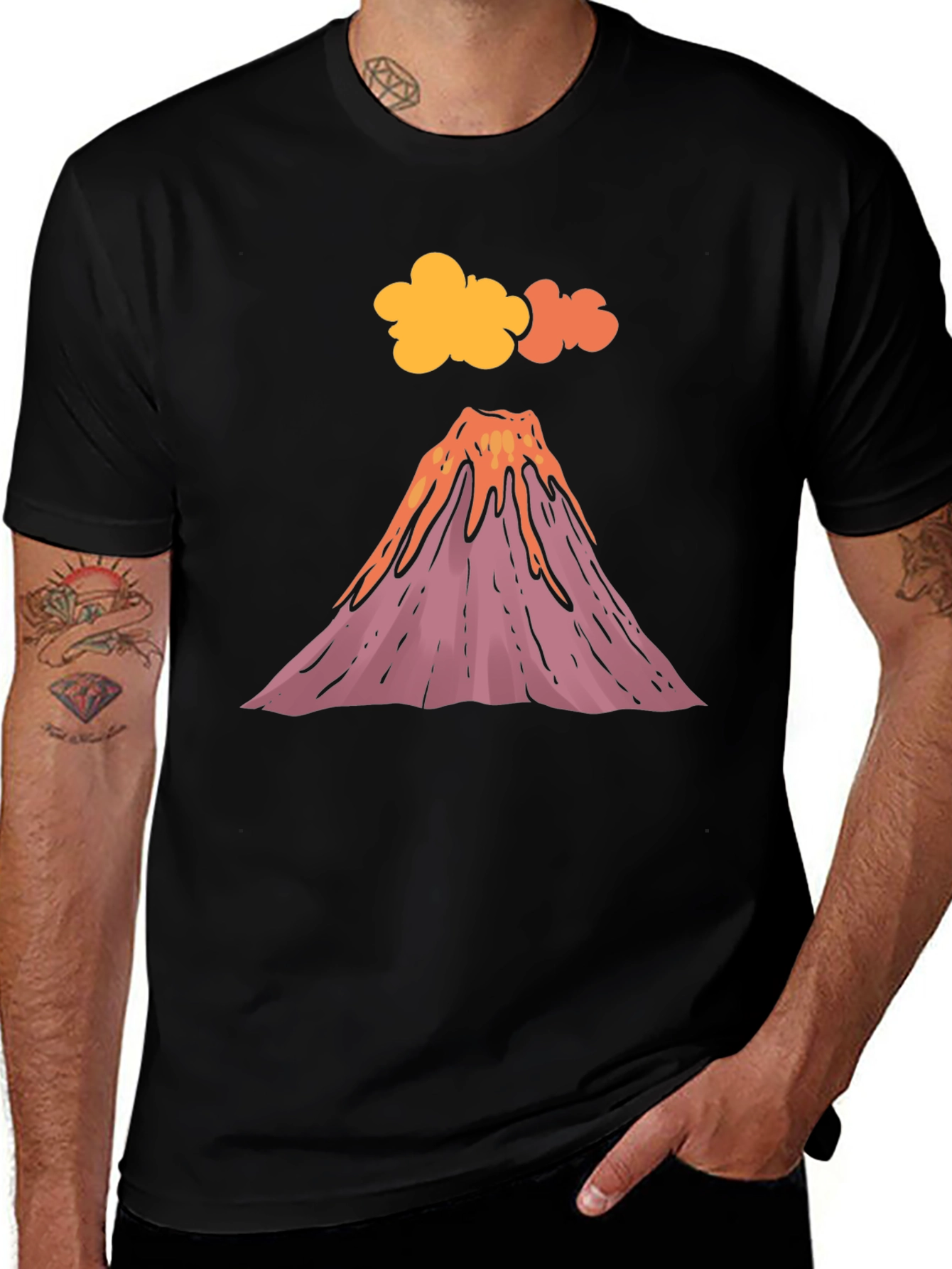 Volcano Graphic T-Shirt - Black