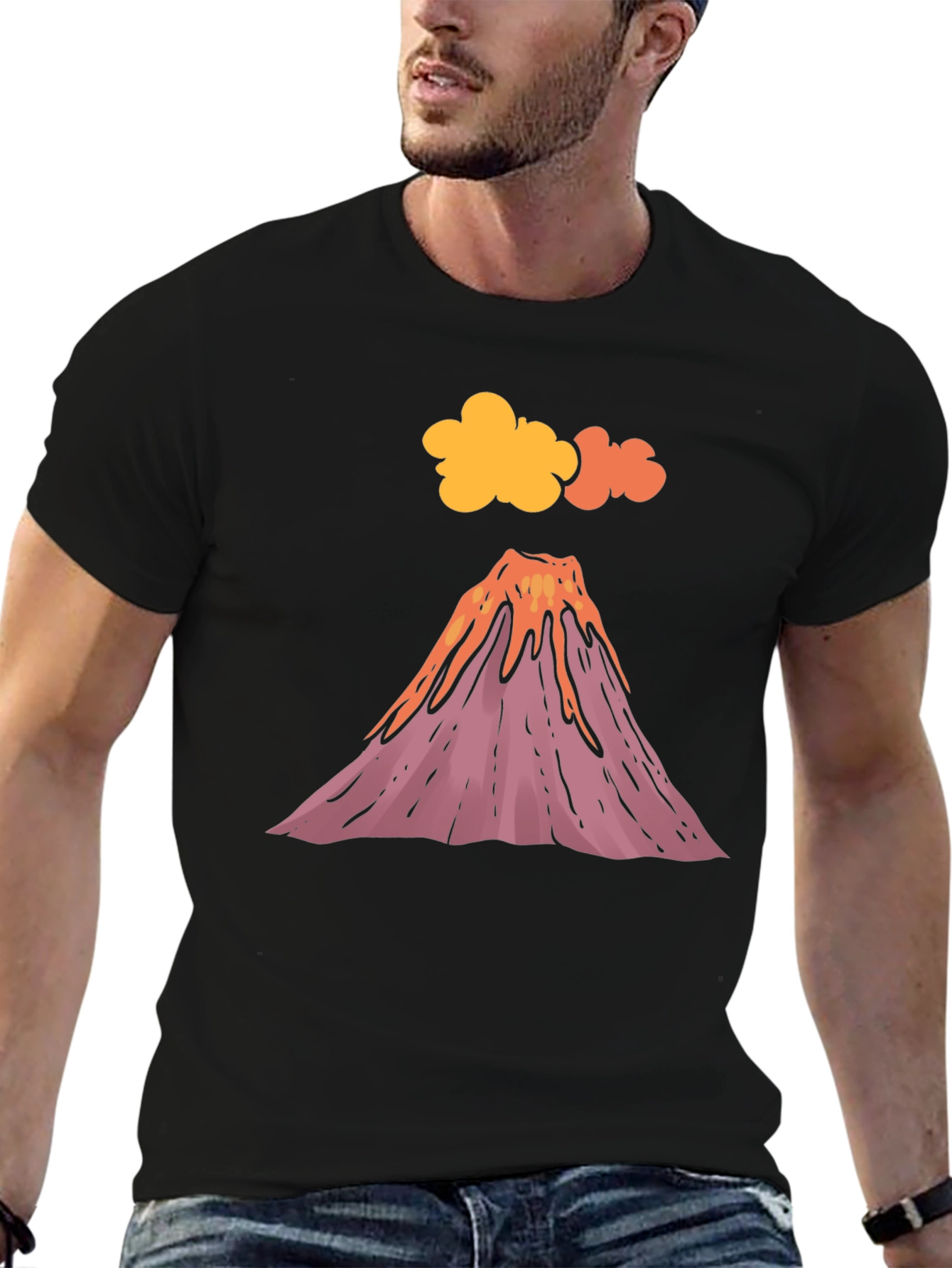 Volcano Graphic T-Shirt - Black