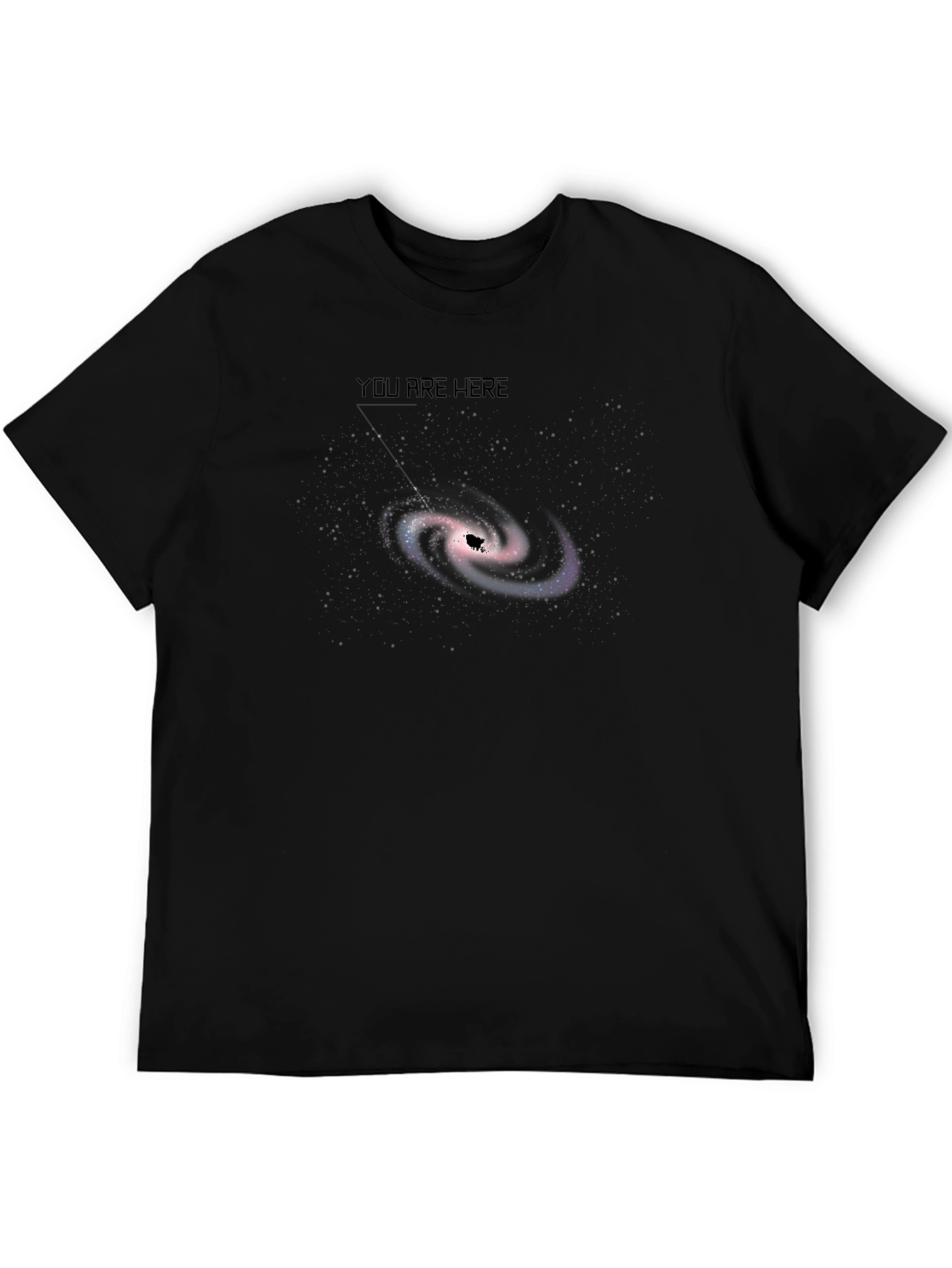 You Are Here Galaxy Black T-Shirt