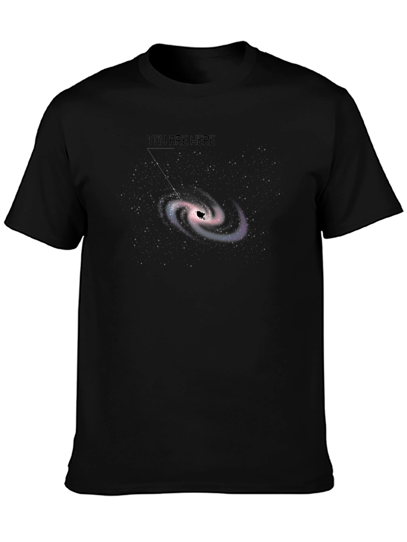 You Are Here Galaxy Black T-Shirt