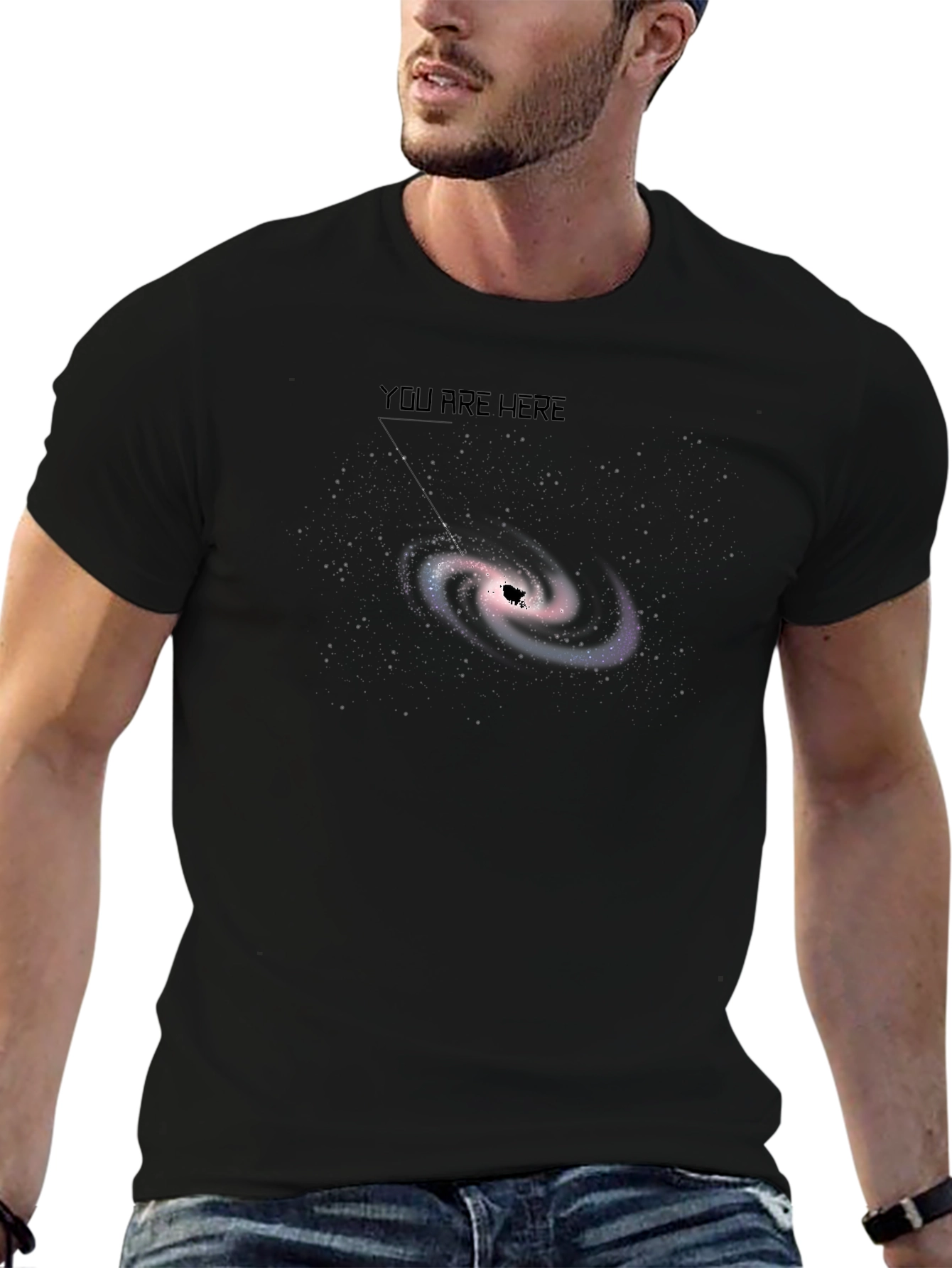 You Are Here Galaxy Black T-Shirt