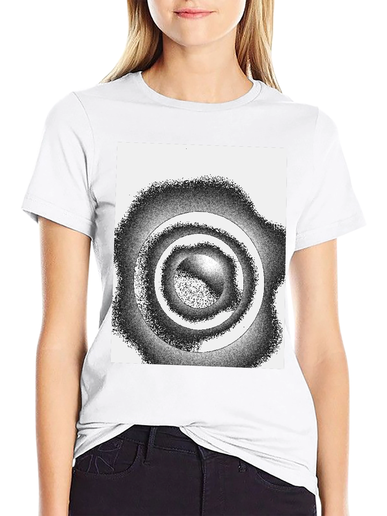Abstract Circle Graphic Tee - Modern Style