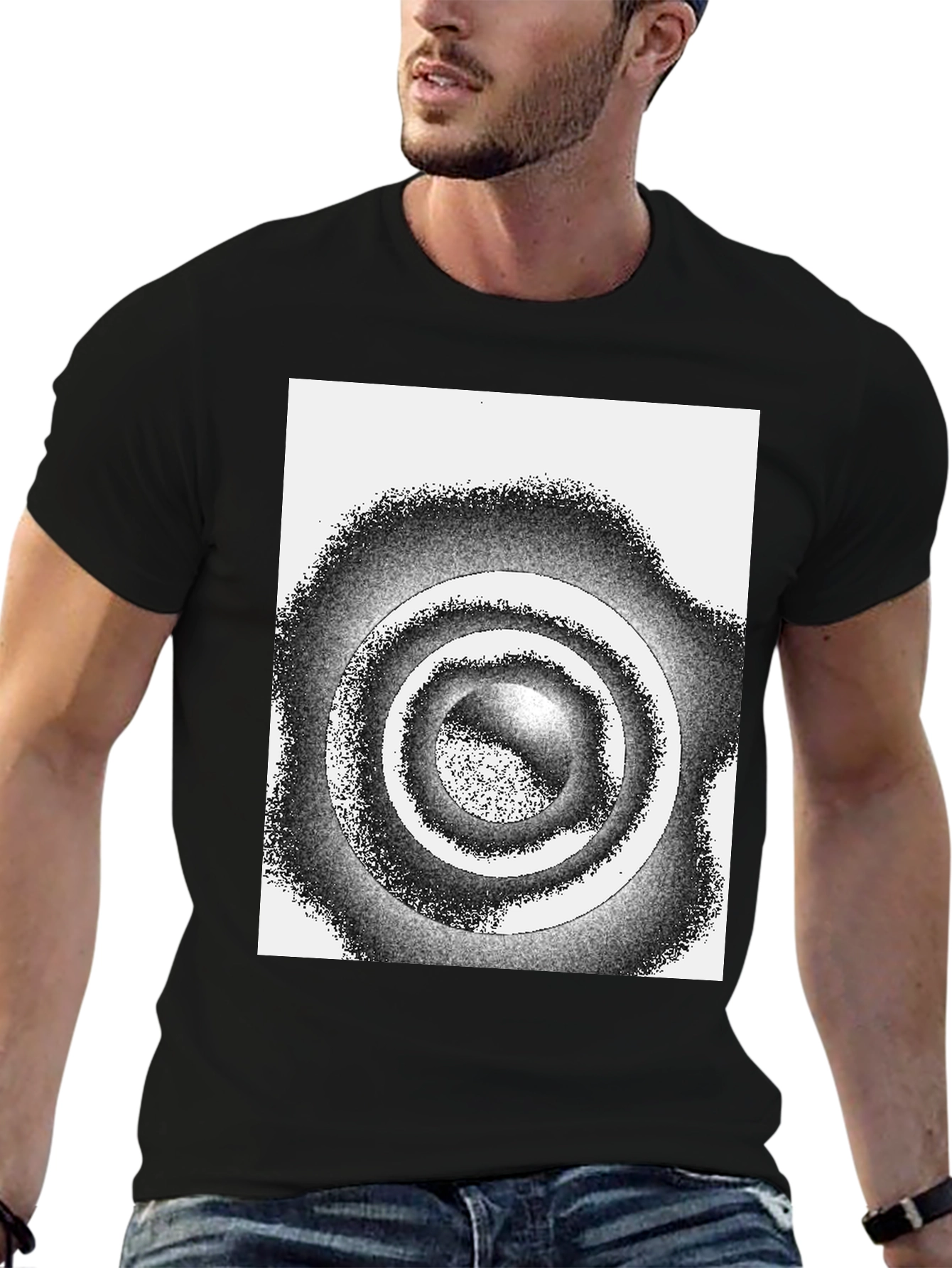 Abstract Circle Graphic Tee - Modern Style