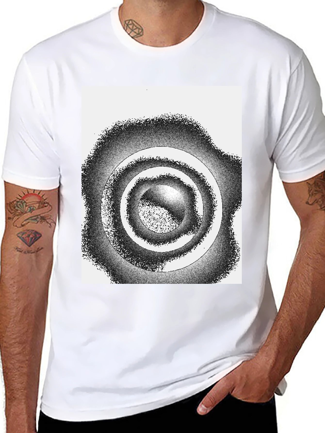 Abstract Circle Graphic Tee - Modern Style