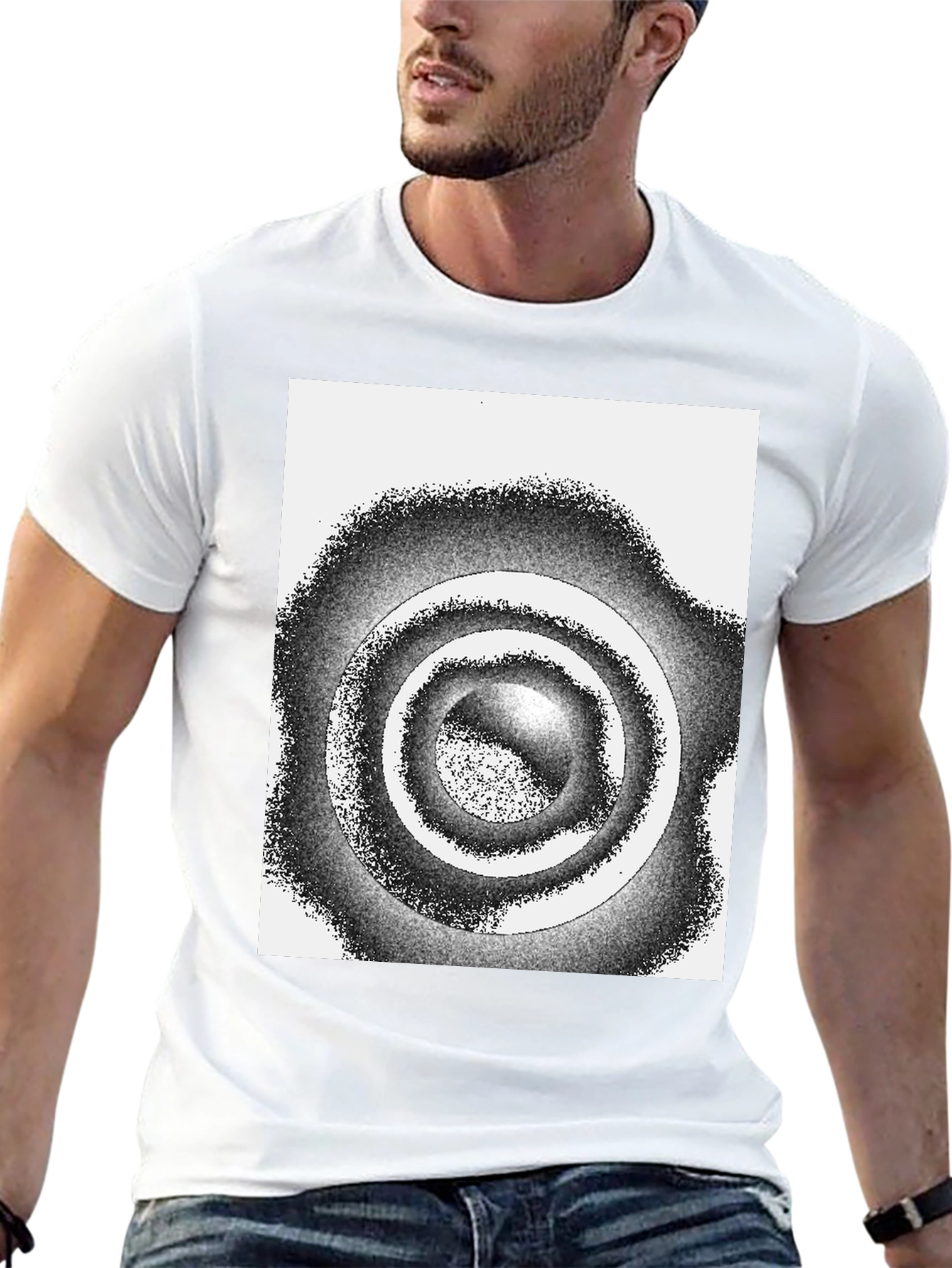 Abstract Circle Graphic Tee - Modern Style