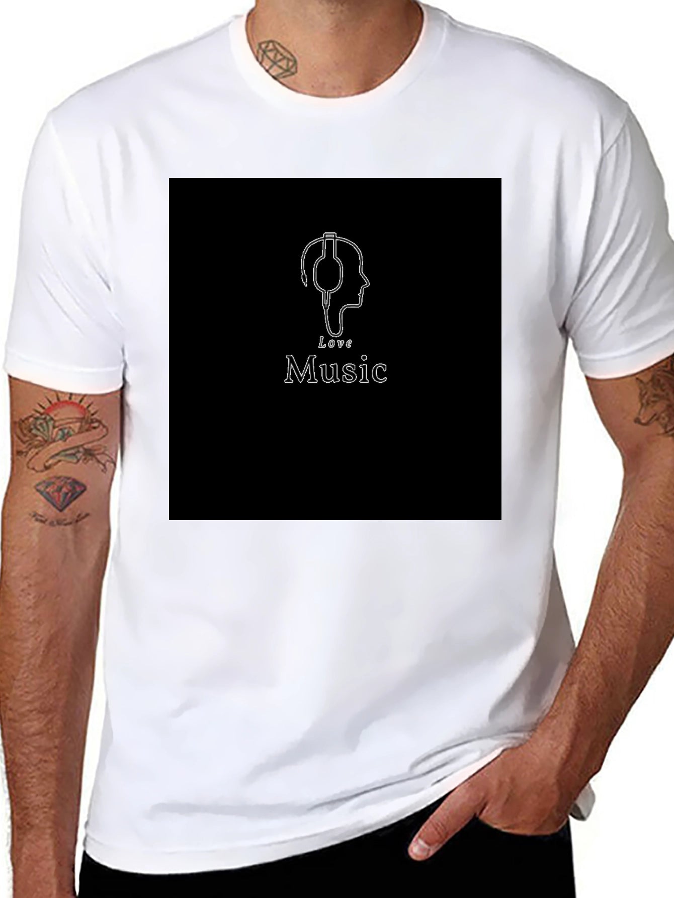 Love Music Black T-Shirt - Stylish Graphic Tee