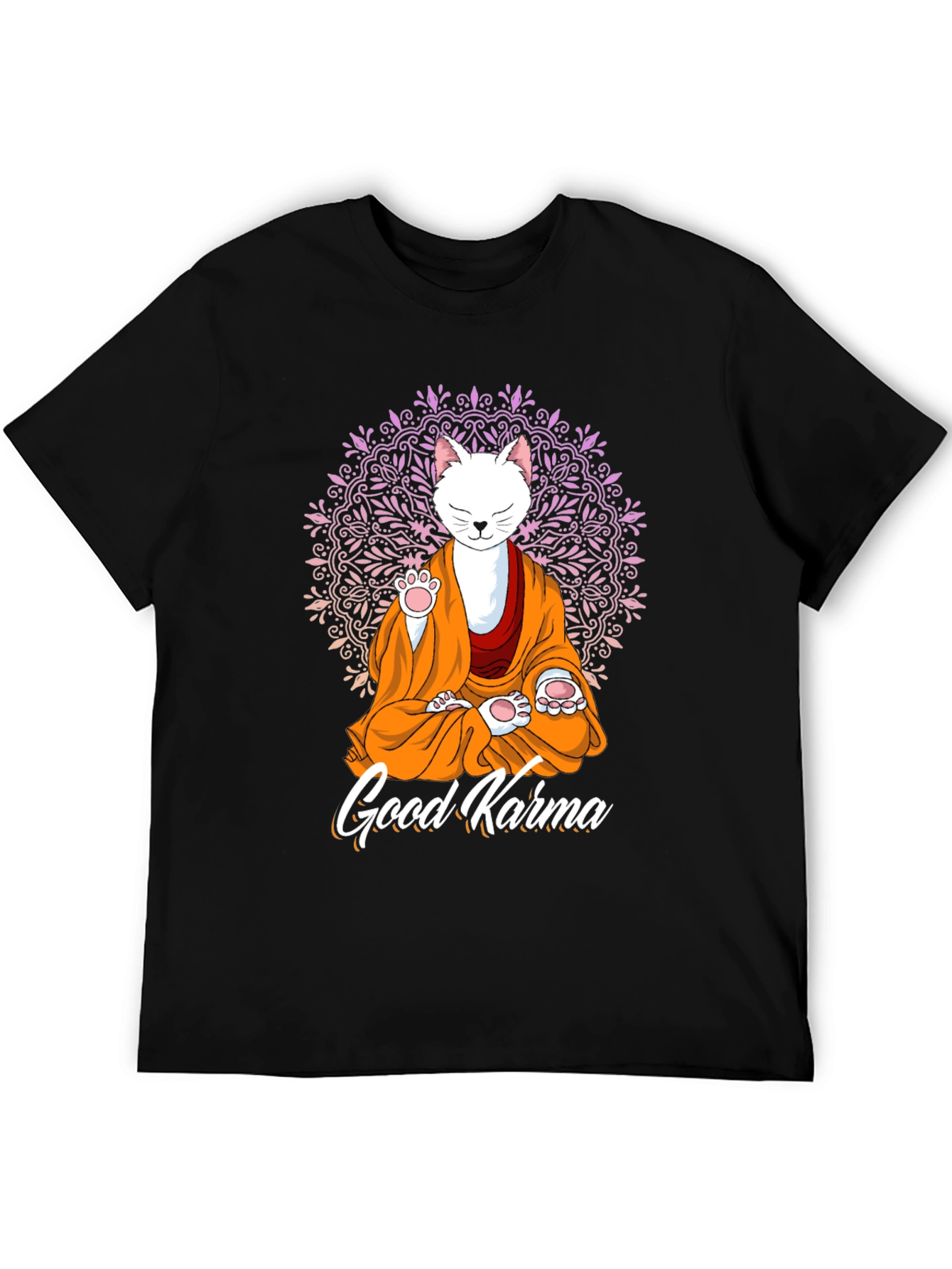 Good Karma Cat T-Shirt - Meditating Feline Tee