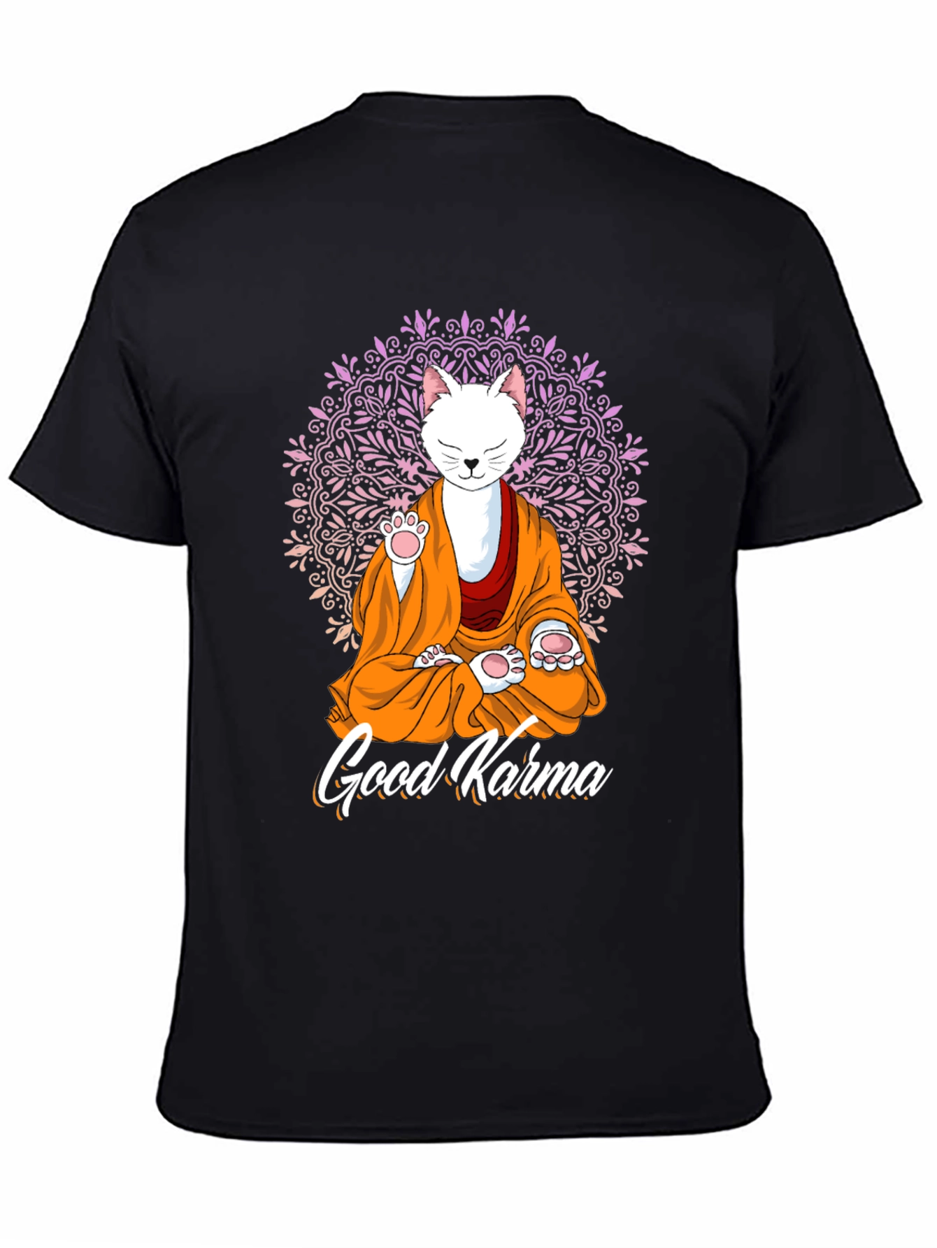 Good Karma Cat T-Shirt - Meditating Feline Tee
