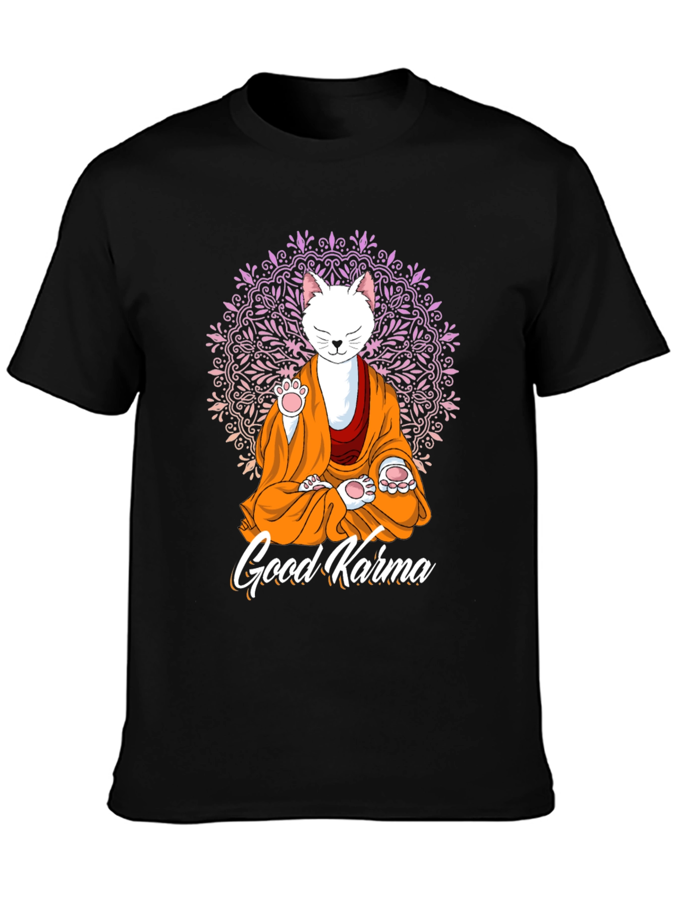 Good Karma Cat T-Shirt - Meditating Feline Tee