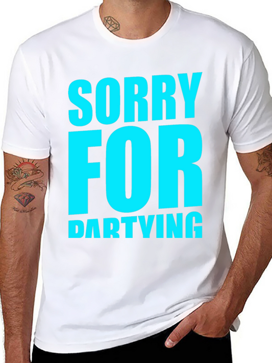Sorry For Partying Black Graphic Tee