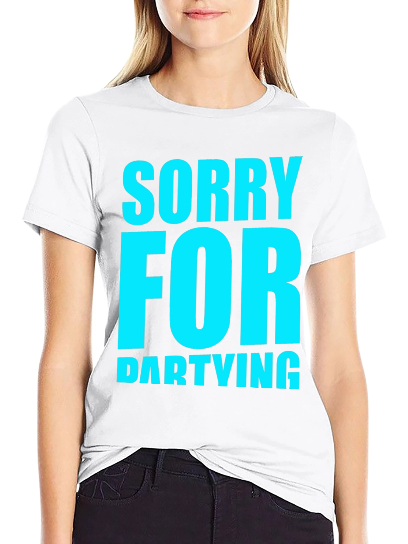 Sorry For Partying Black Graphic Tee