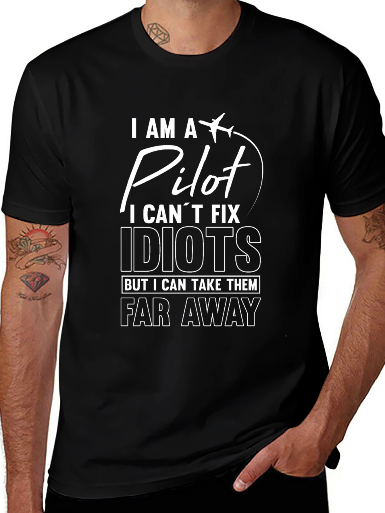 Pilot Humor T-Shirt - Fly Away From Idiots!