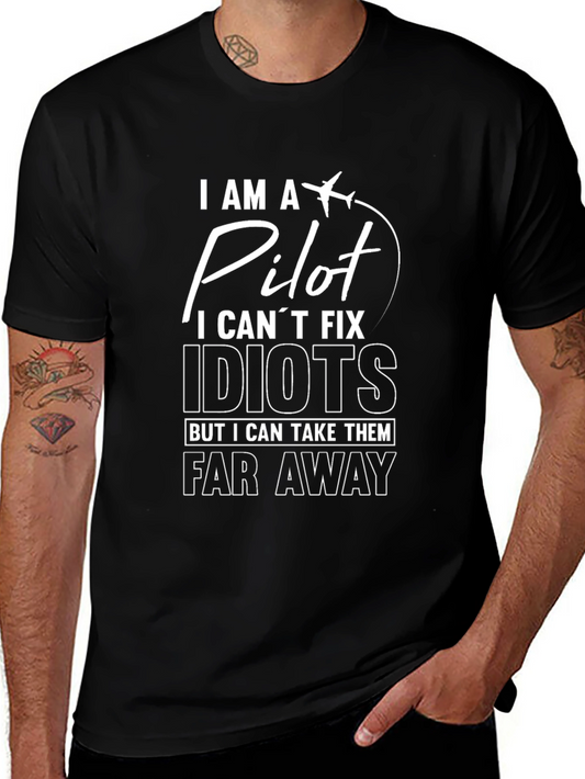 Pilot Humor T-Shirt - Fly Away From Idiots!