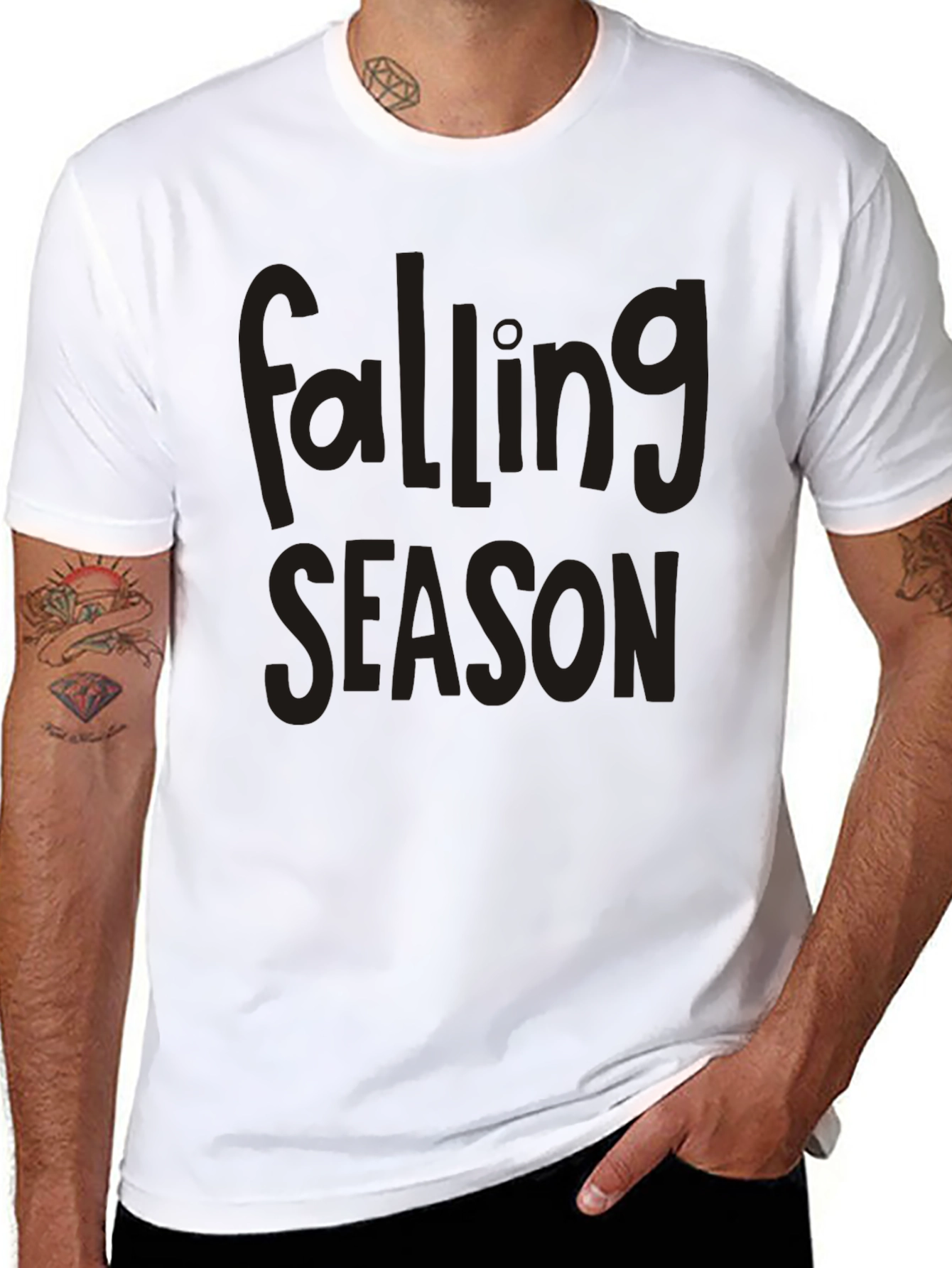 Falling Season Graphic Tee - Black