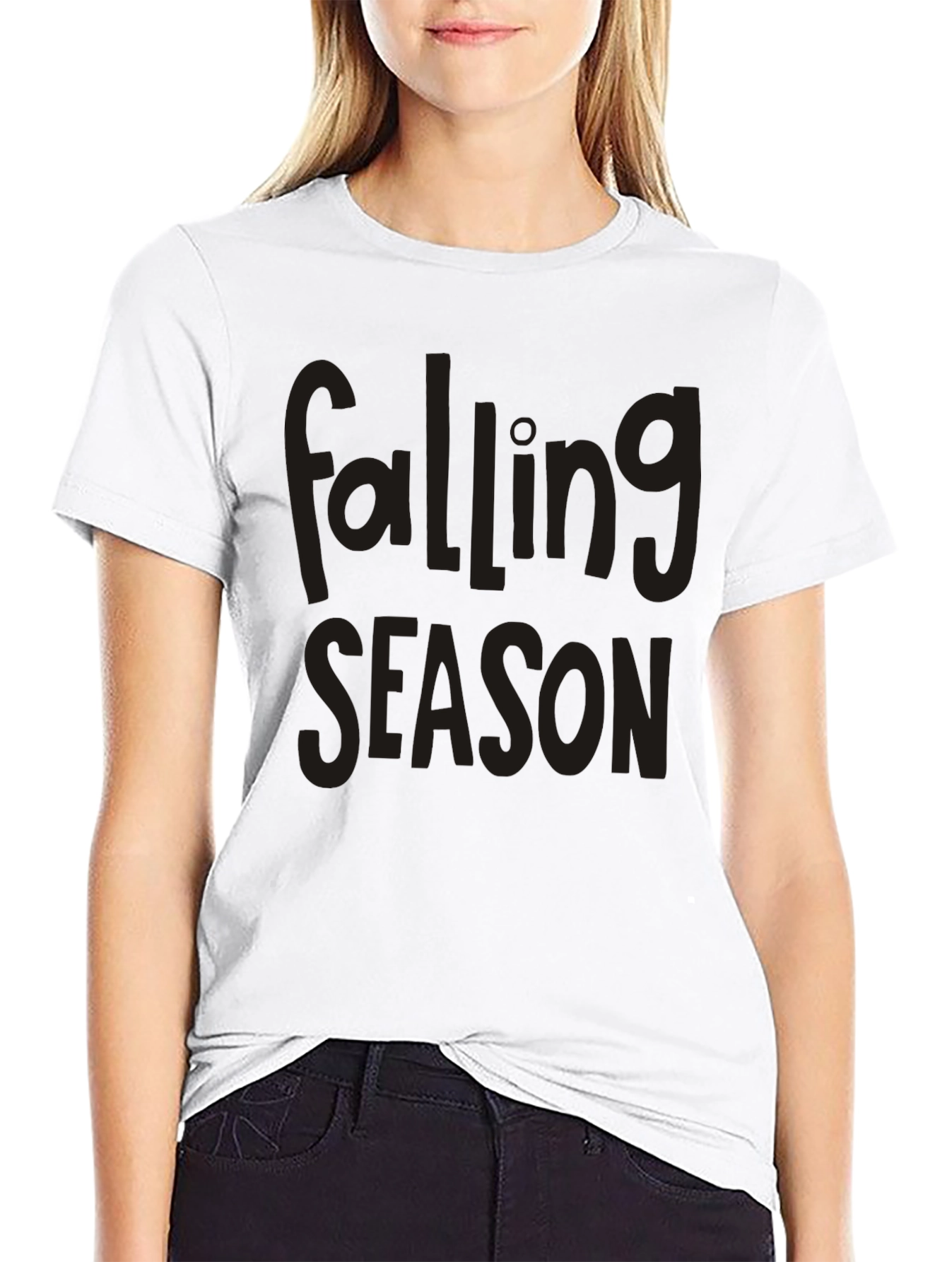 Falling Season Graphic Tee - Black
