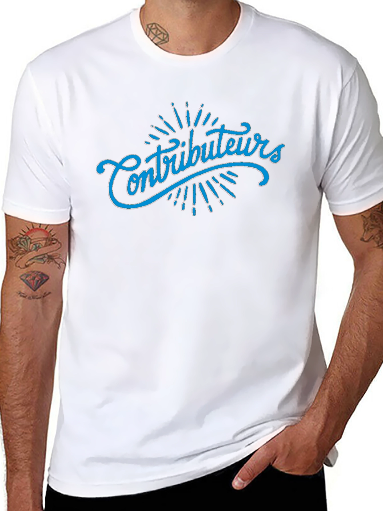 Contributors T-Shirt - Stylish Black Tee