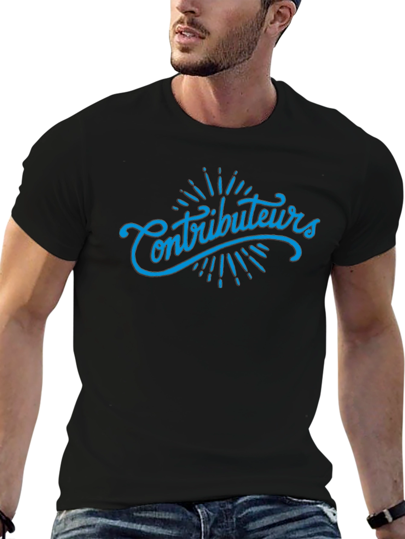 Contributors T-Shirt - Stylish Black Tee