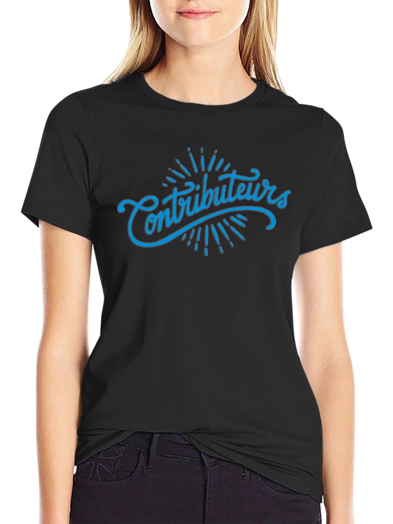Contributors T-Shirt - Stylish Black Tee