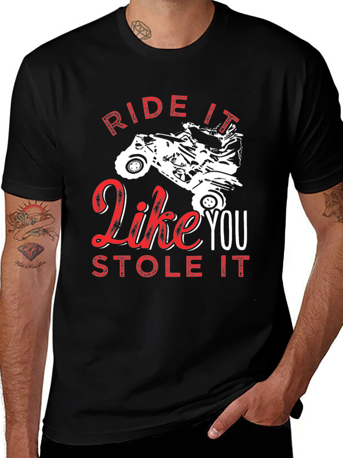 Ride it Like You Stole It Black Tee