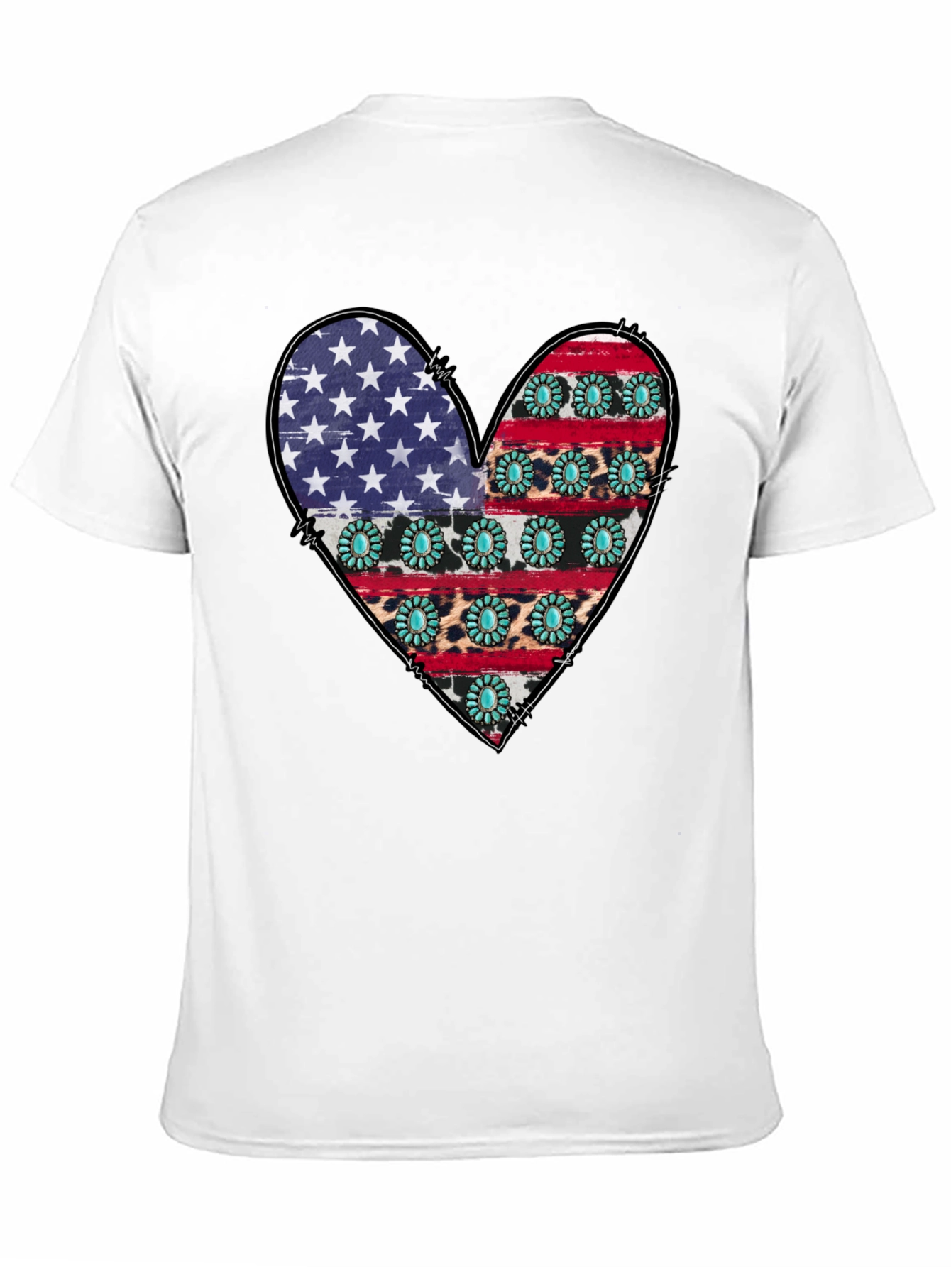 American Flag Heart Graphic T-Shirt