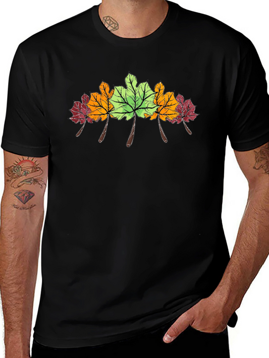 Autumn Leaves Graphic Tee - Nature Inspired Style