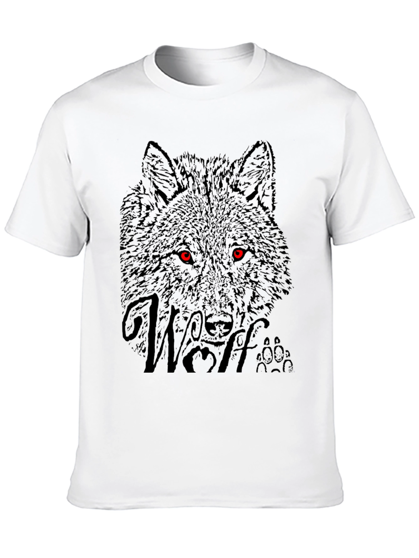 Mens Black Wolf Graphic Tee