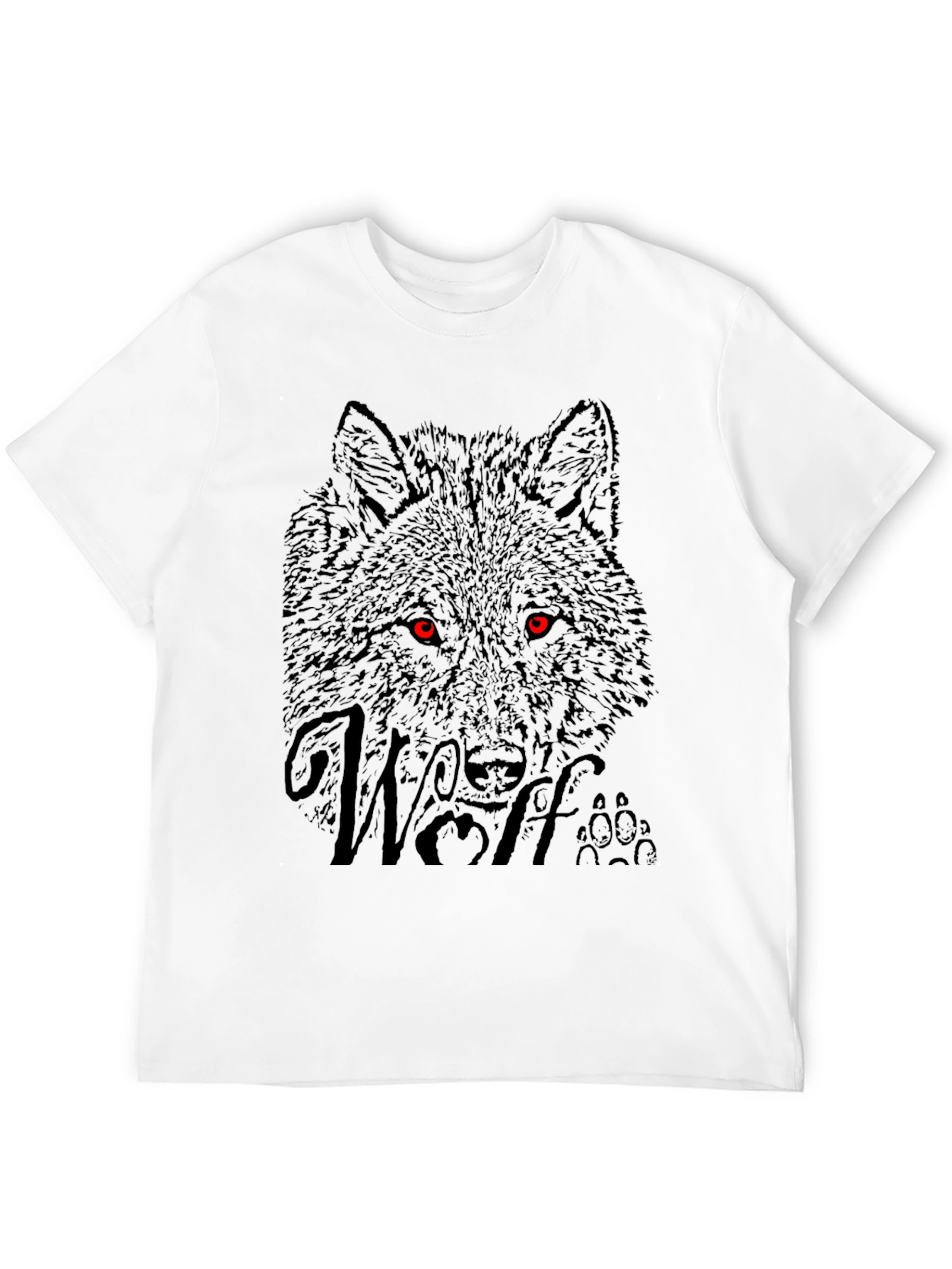 Mens Black Wolf Graphic Tee