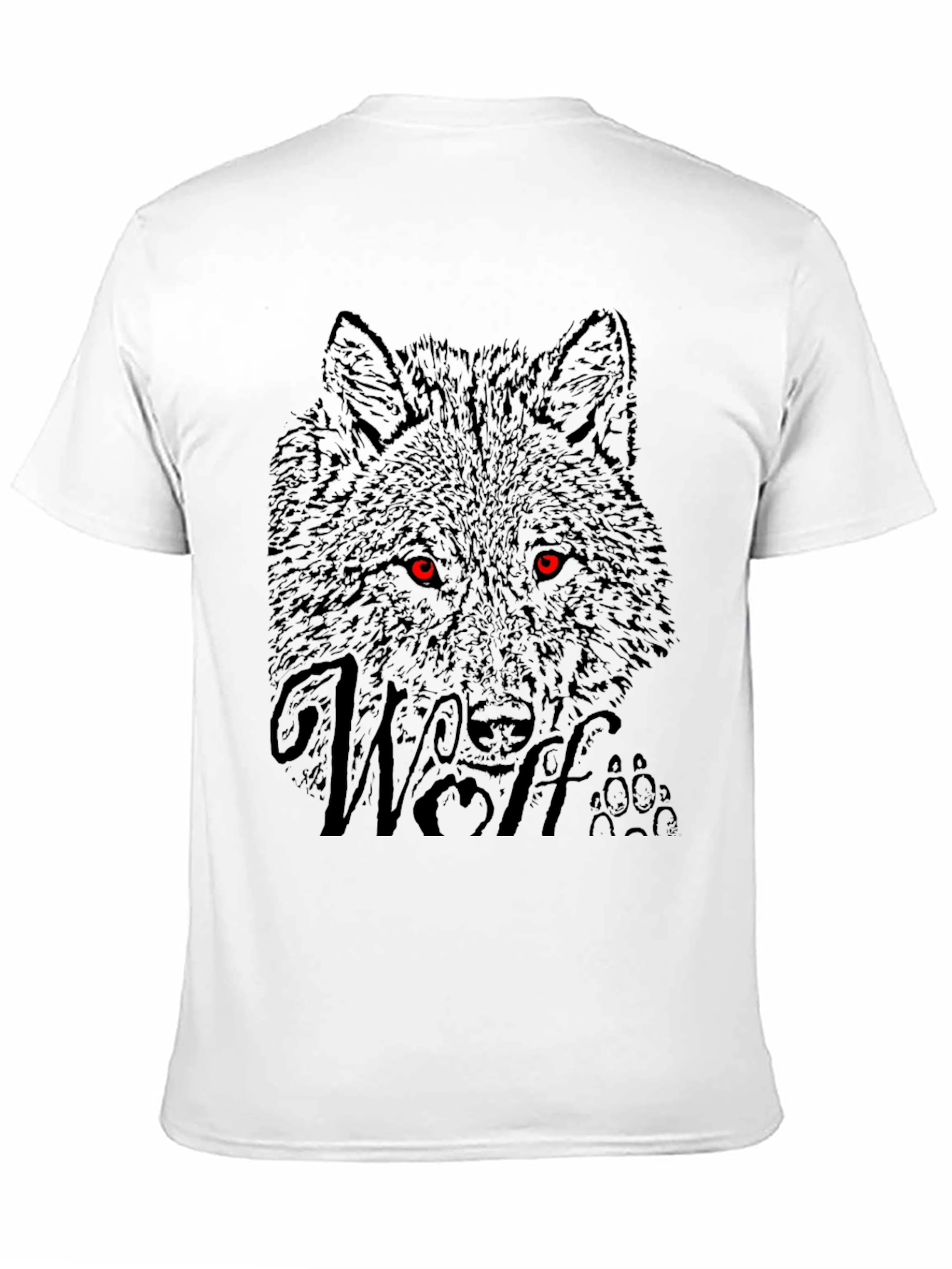 Mens Black Wolf Graphic Tee