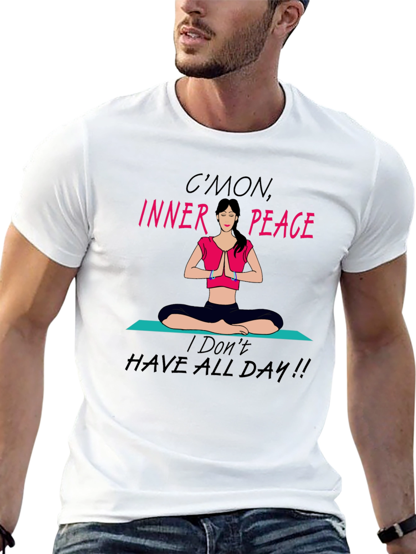 Funny Yoga Inner Peace Graphic T-Shirt