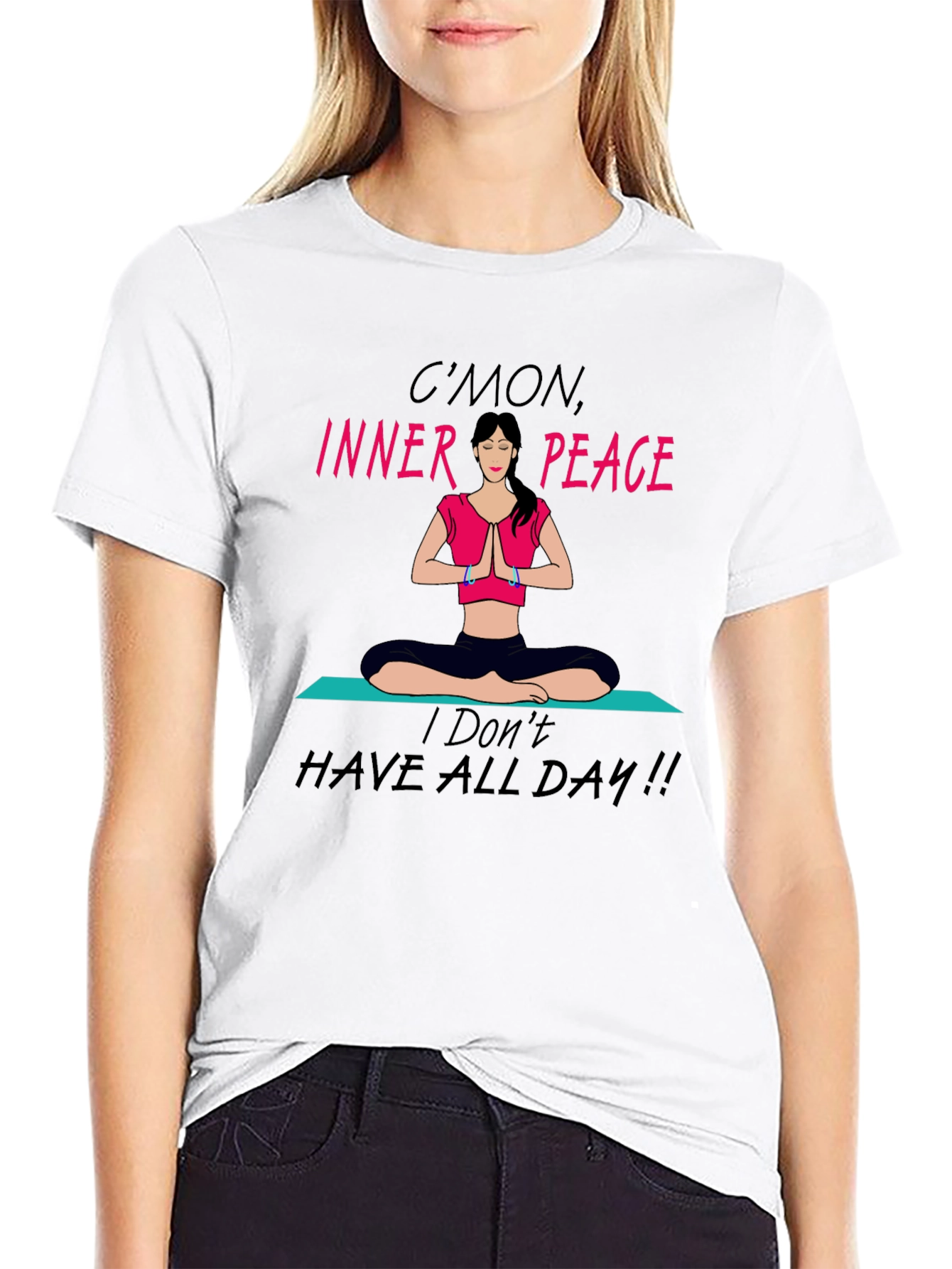 Funny Yoga Inner Peace Graphic T-Shirt