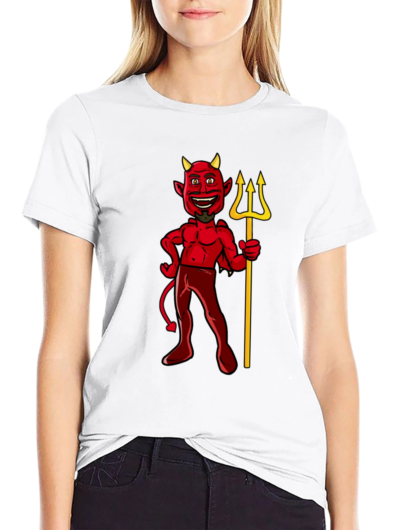 Devil Graphic Tee - Black Cotton T-Shirt