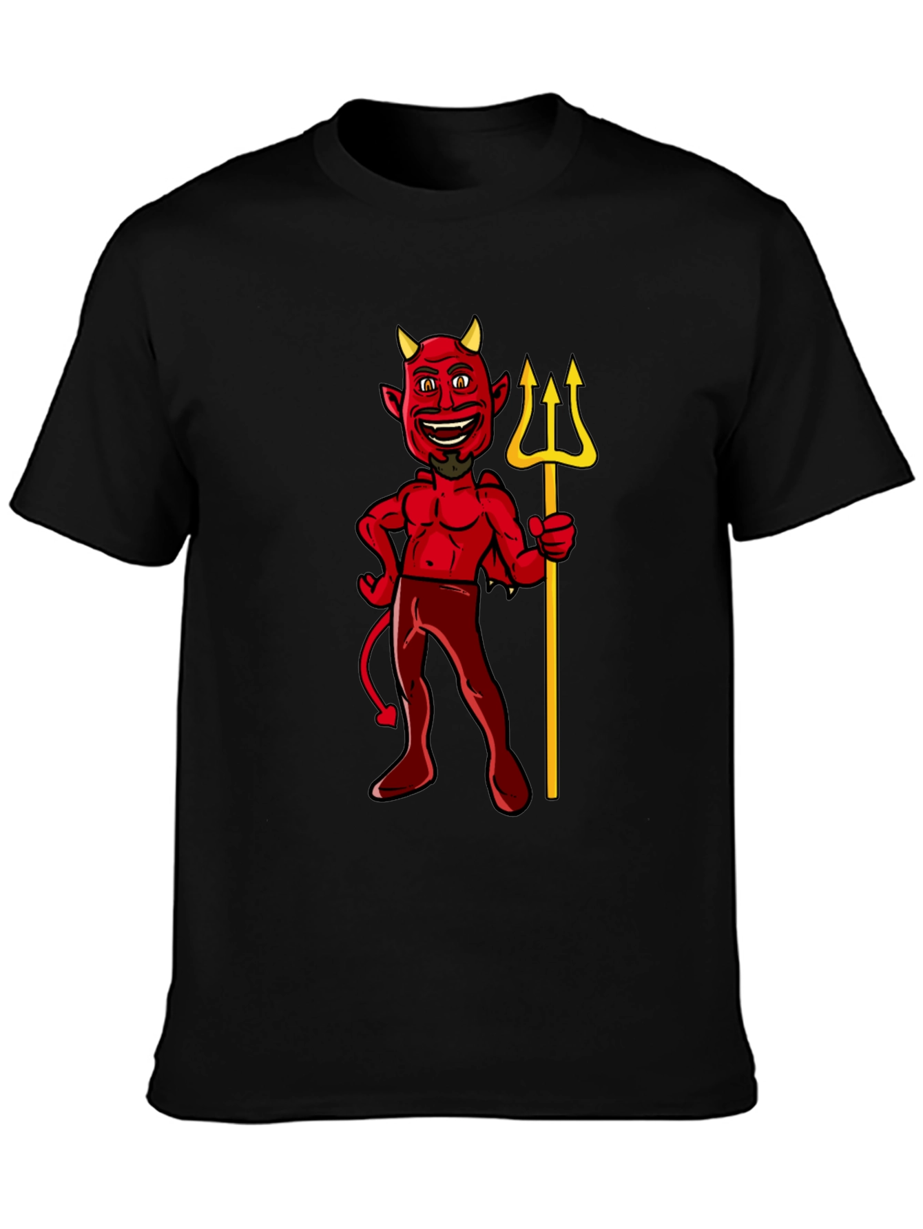 Devil Graphic Tee - Black Cotton T-Shirt