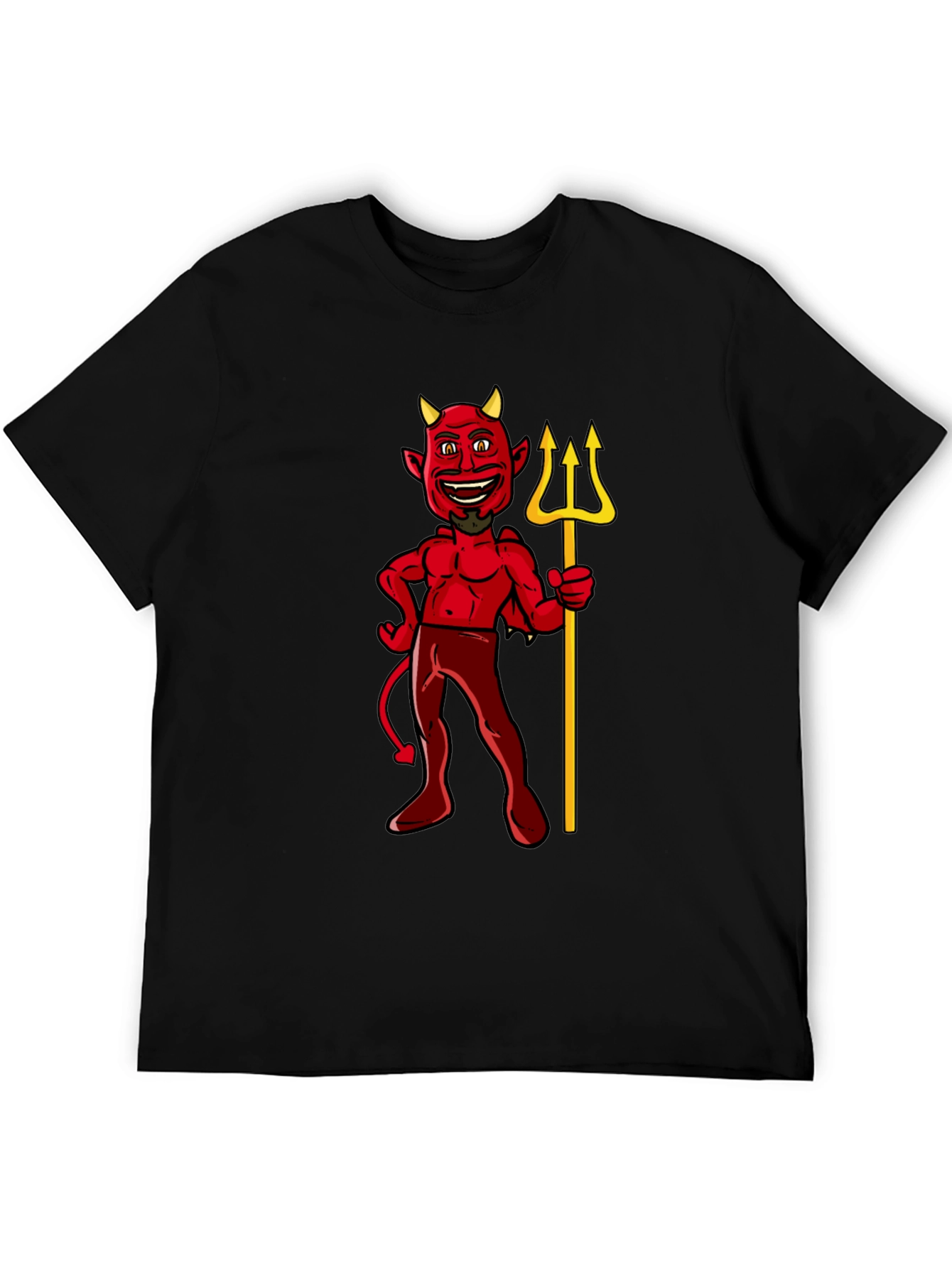 Devil Graphic Tee - Black Cotton T-Shirt