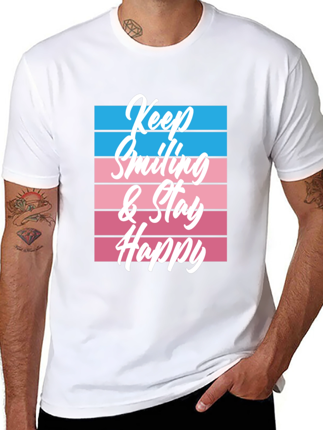 Keep Smiling Graphic Tee - Black