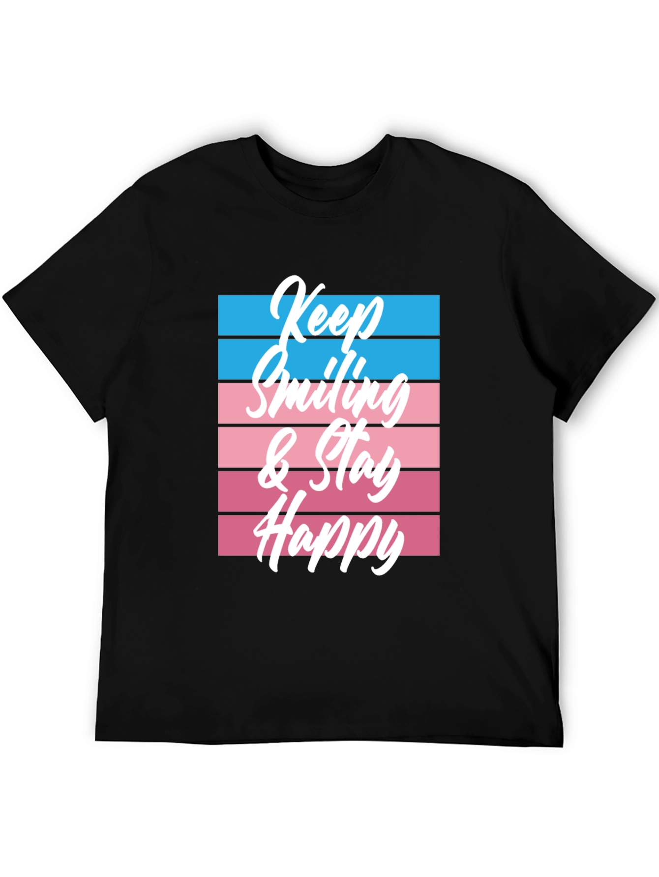 Keep Smiling Graphic Tee - Black