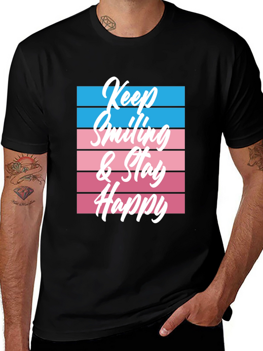 Keep Smiling Graphic Tee - Black
