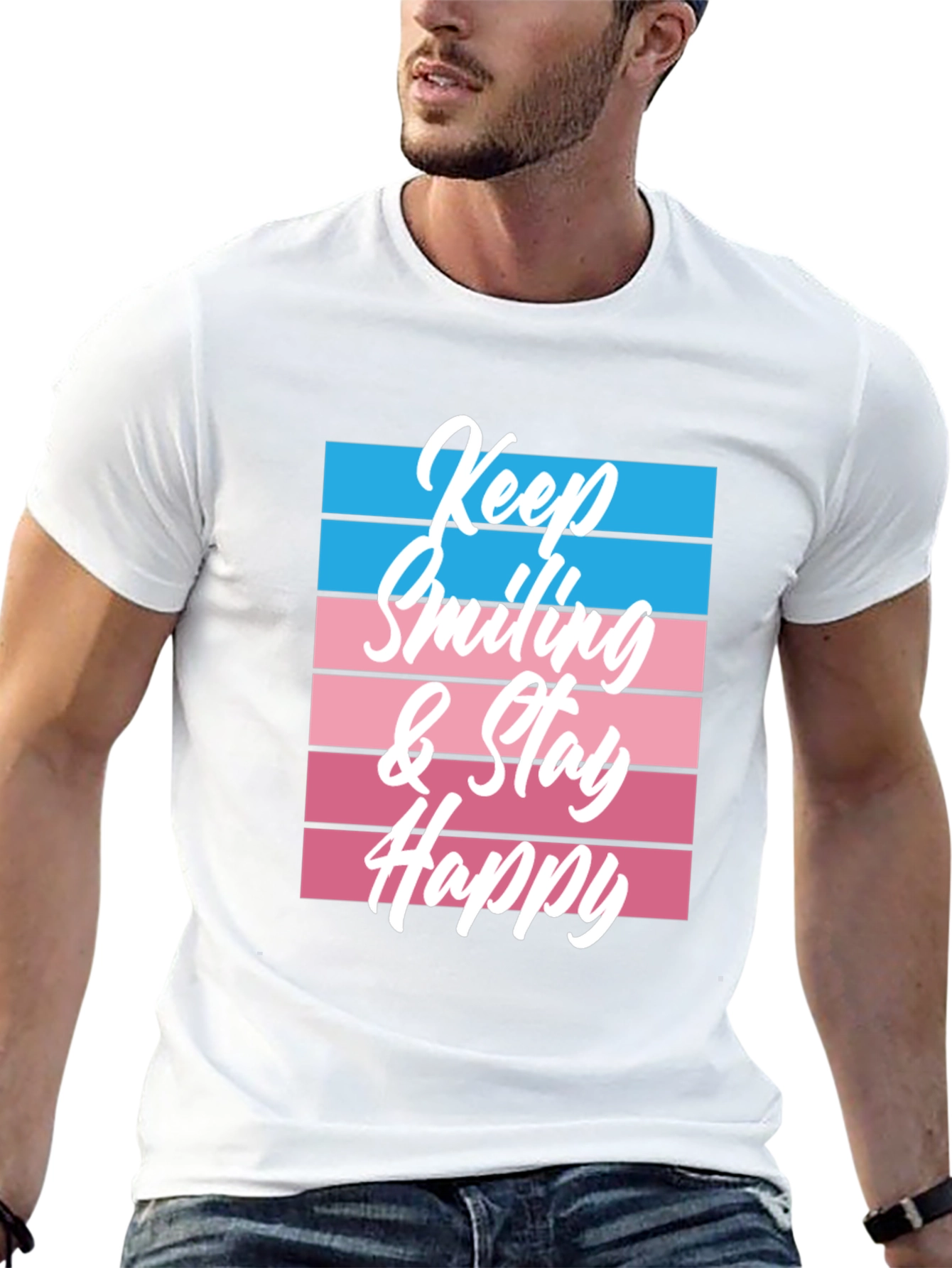 Keep Smiling Graphic Tee - Black