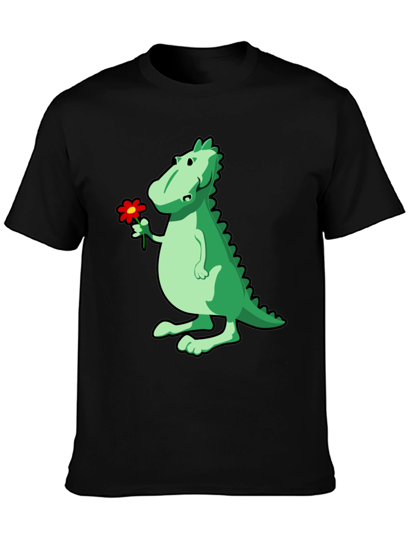 Dino with Flower Graphic T-Shirt