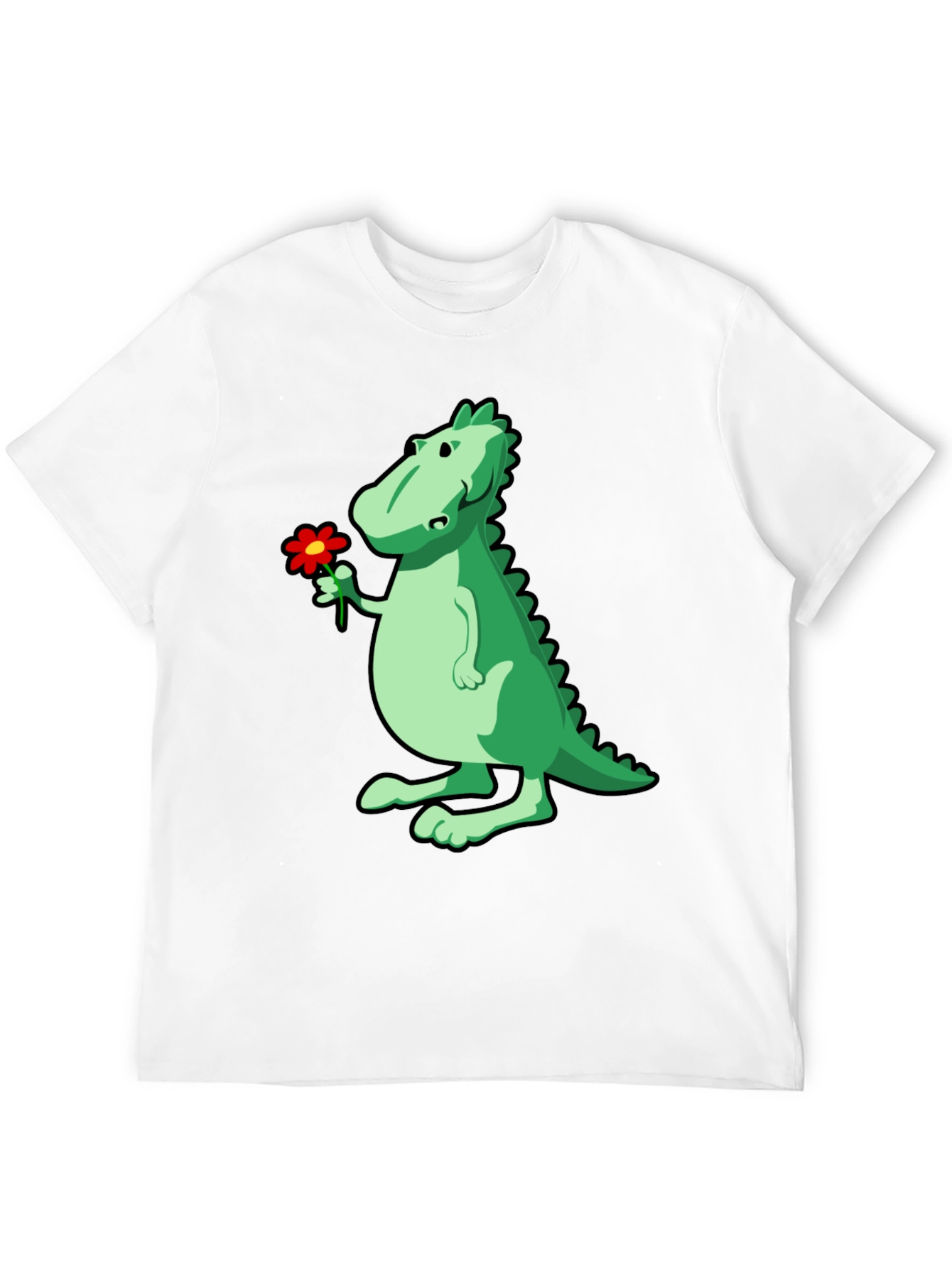 Dino with Flower Graphic T-Shirt