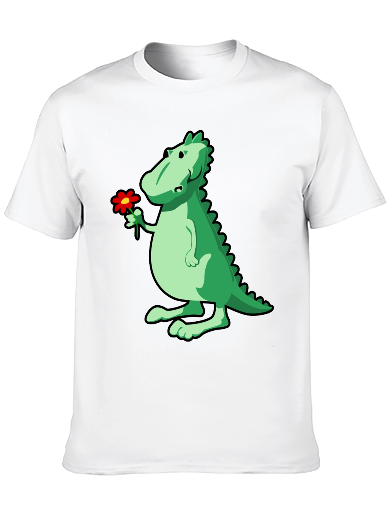 Dino with Flower Graphic T-Shirt