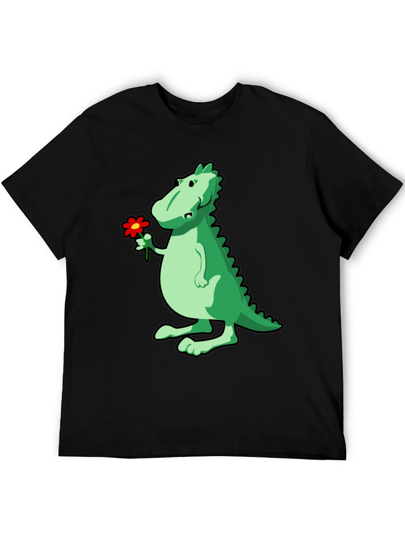 Dino with Flower Graphic T-Shirt