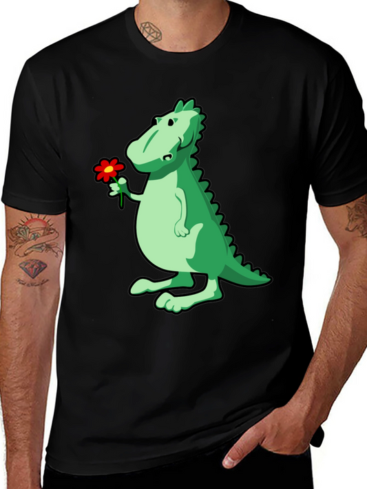 Dino with Flower Graphic T-Shirt