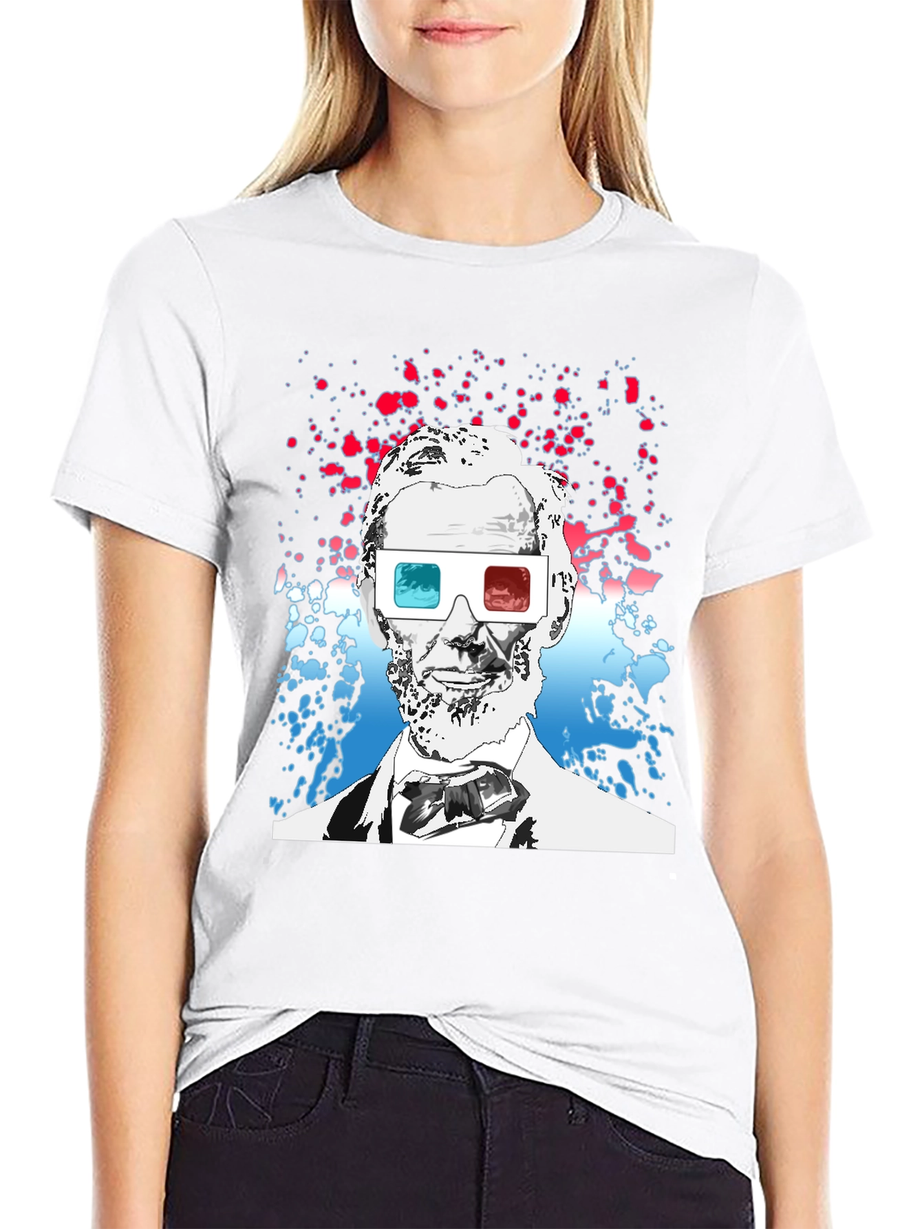 Abraham Lincoln 3D Glasses Graphic Tee