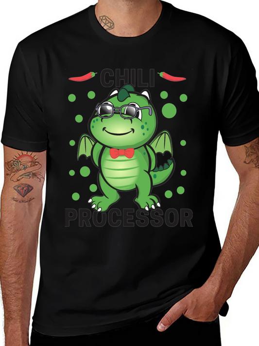 Chili Processor T-Shirt - Cute Dragon Design