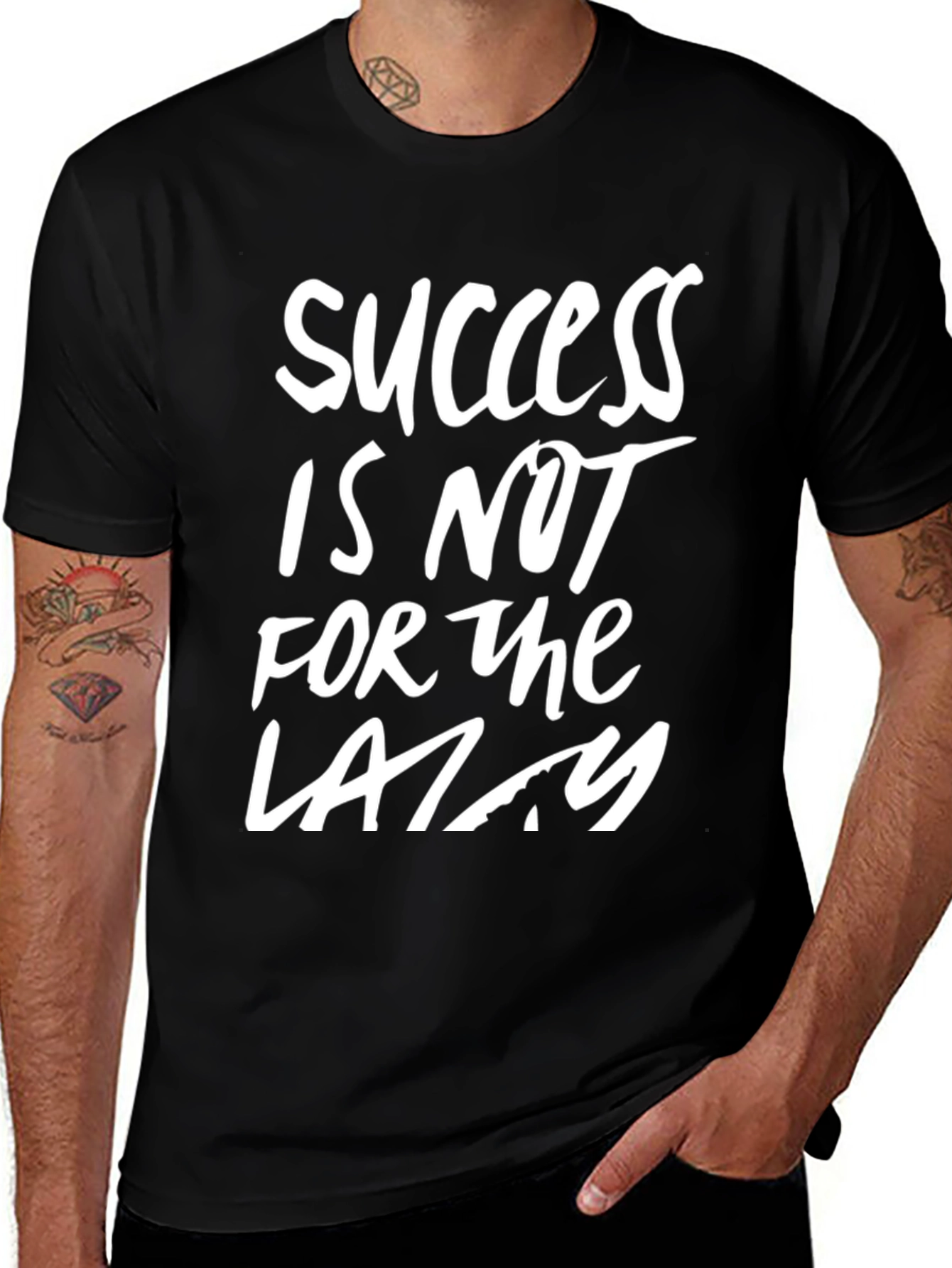 Success Black Graphic Tee for Hard Workers