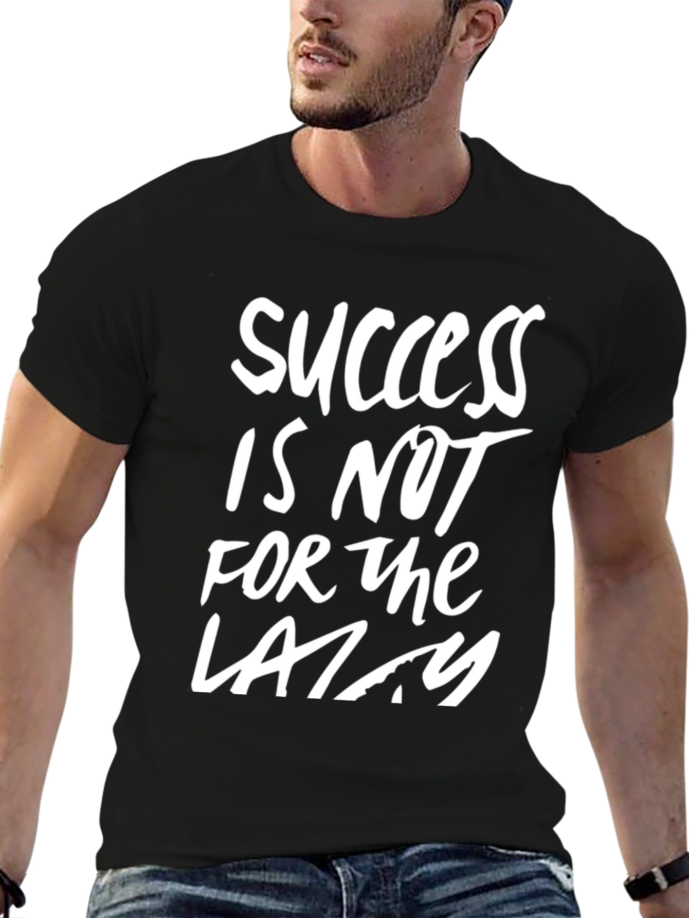Success Black Graphic Tee for Hard Workers