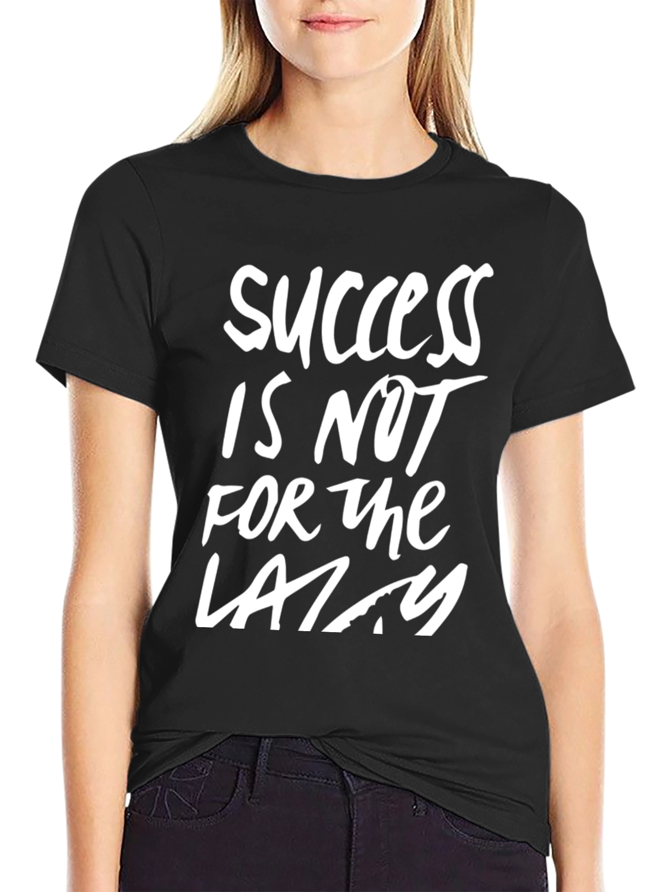 Success Black Graphic Tee for Hard Workers