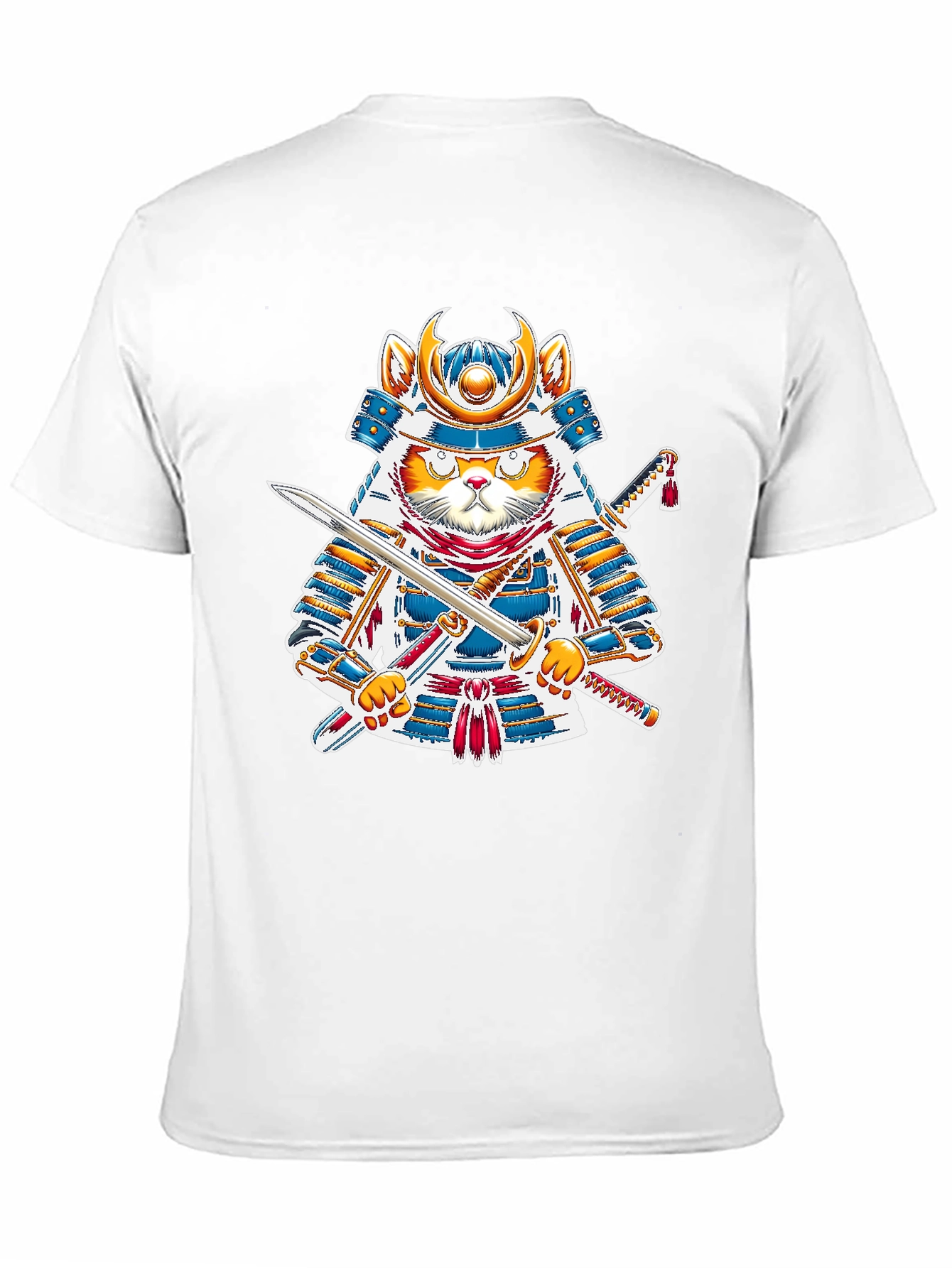 Samurai Cat T-Shirt - Warrior Kitten Graphic Tee