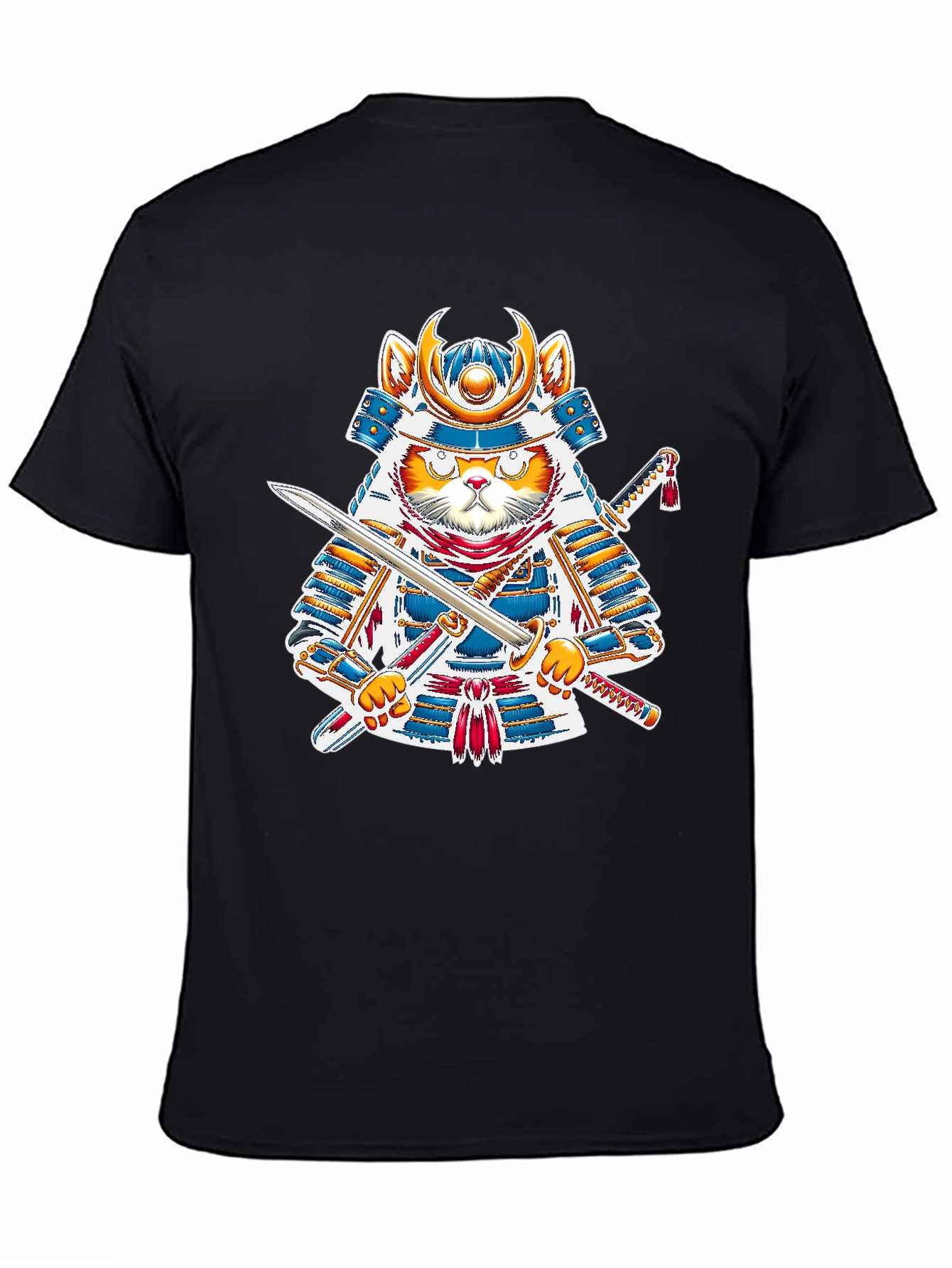 Samurai Cat T-Shirt - Warrior Kitten Graphic Tee